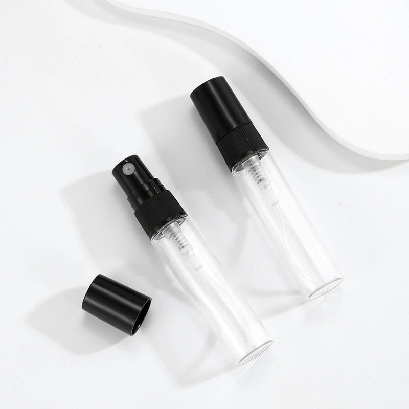 10pcs Refillable Glass Perfume Spray Bottles Set - Travel Sample Containers