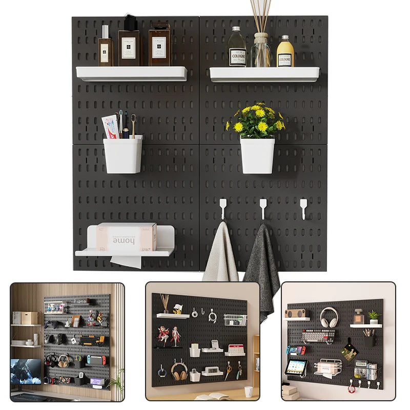 Wall-Mounted Pegboard Organizer Rack for Wall Storage & Display