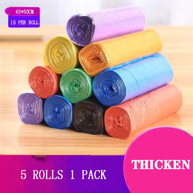 Disposable Garbage Bags Roll Pack - Durable Plastic Waste Liners for Kitchen & Home