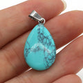 Natural Drop Shape Stone Pendant Crystal Jewelry Charm for DIY Making