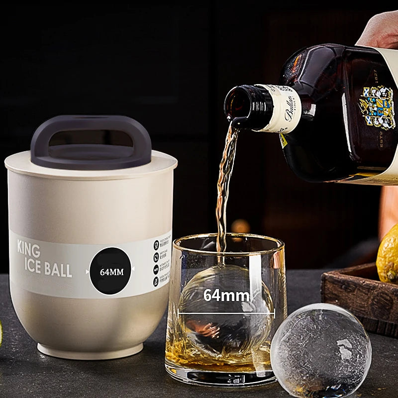 Silicone Ice Ball Mold for Whiskey Cocktails & Drinks, Crystal Clear & Slow-Melting