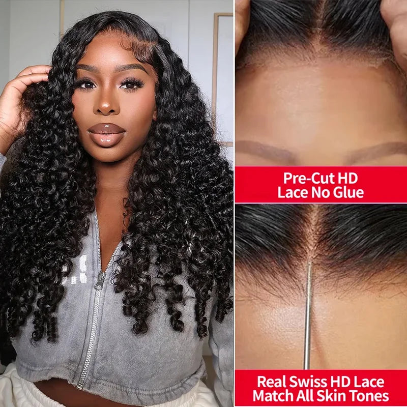 Burmese Curly Human Hair Wig 13x4 Lace Front Deep Wave Ready-to-Wear