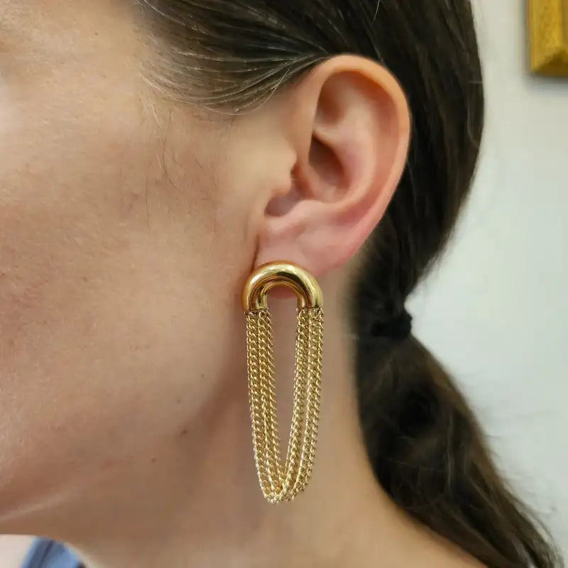 Waterproof Stainless Steel Tassel Chain Earrings for Women - Daily Jewelry