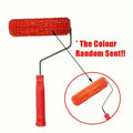 Textured Pattern Paint Roller with Red Handle - Durable Wall Painting Tool