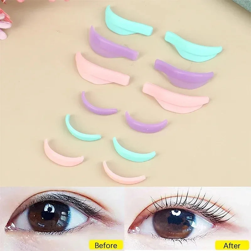 Silicone Eyelash Perm Rods Set - 3D Lash Lift Shields & Curling Tool Kit