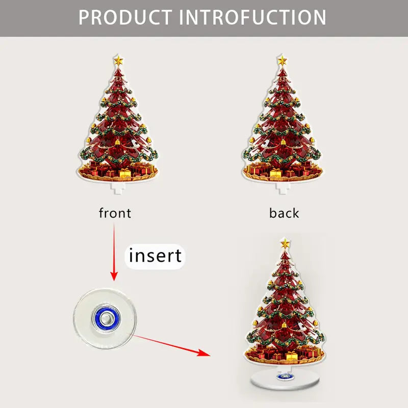 Christmas Acrylic Centerpiece with Rotating Sign - Festive Holiday Table Decor