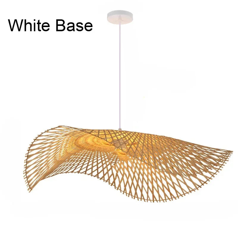 Eco-Friendly Bamboo Pendant Lights E27 Ceiling Fixture for Home & Restaurant