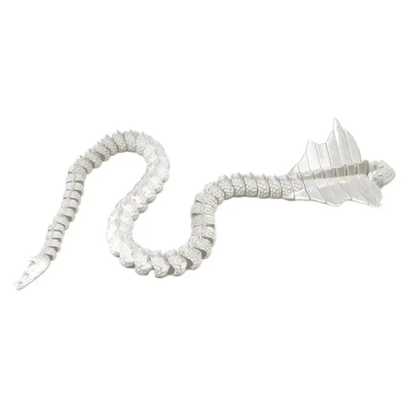 3D Printed Articulated Serpent Dragon Figurine - Fantasy Desk Decor & Collectible