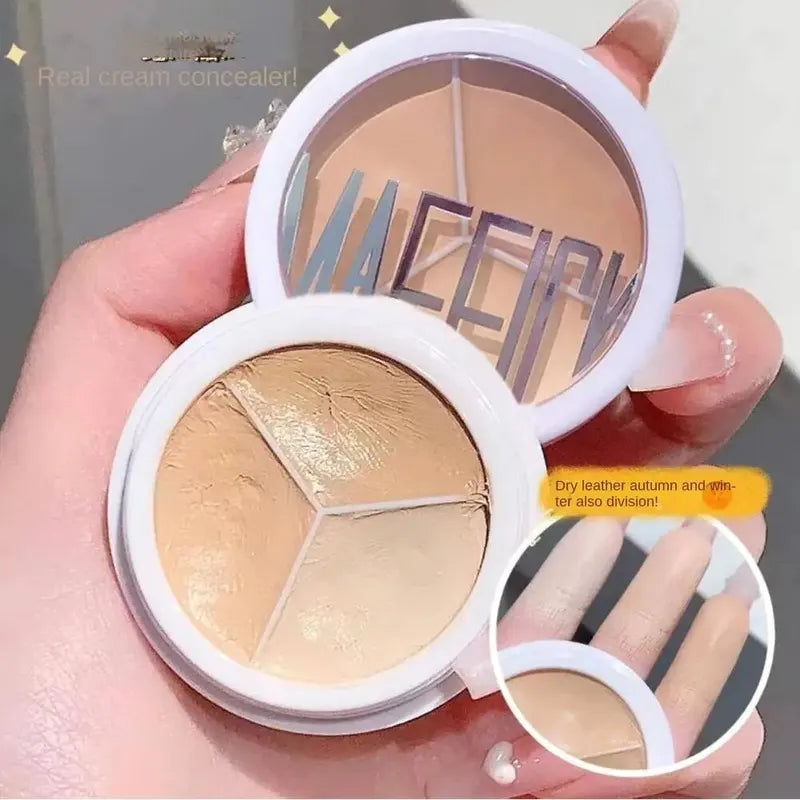 3-Color Concealer Palette for Dark Circles Blemishes Face Makeup