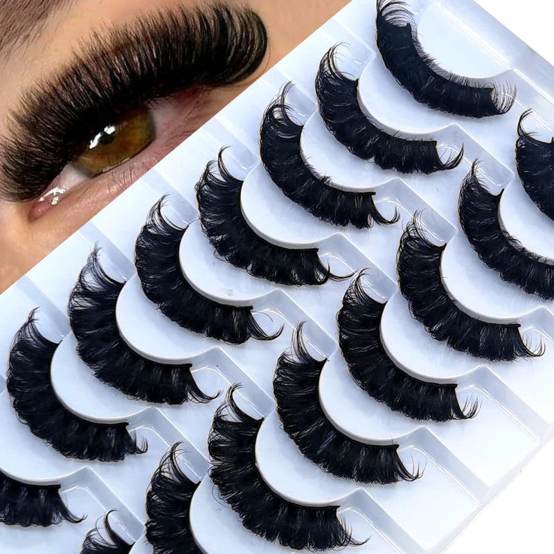 False Eyelash Sets 8 Pairs 3D Mink Natural Makeup Extensions with Multiple Colors