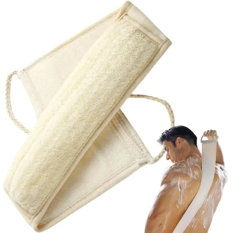 Natural Loofah Bath Sponge with Long Handle for Back Scrubbing