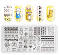 Nail Art Stamping Plate Black and White Checkerboard Design for DIY Manicure