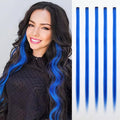 Colorful Clip-In Hair Extensions 5-Piece Rainbow Hair Set for Women & Girls