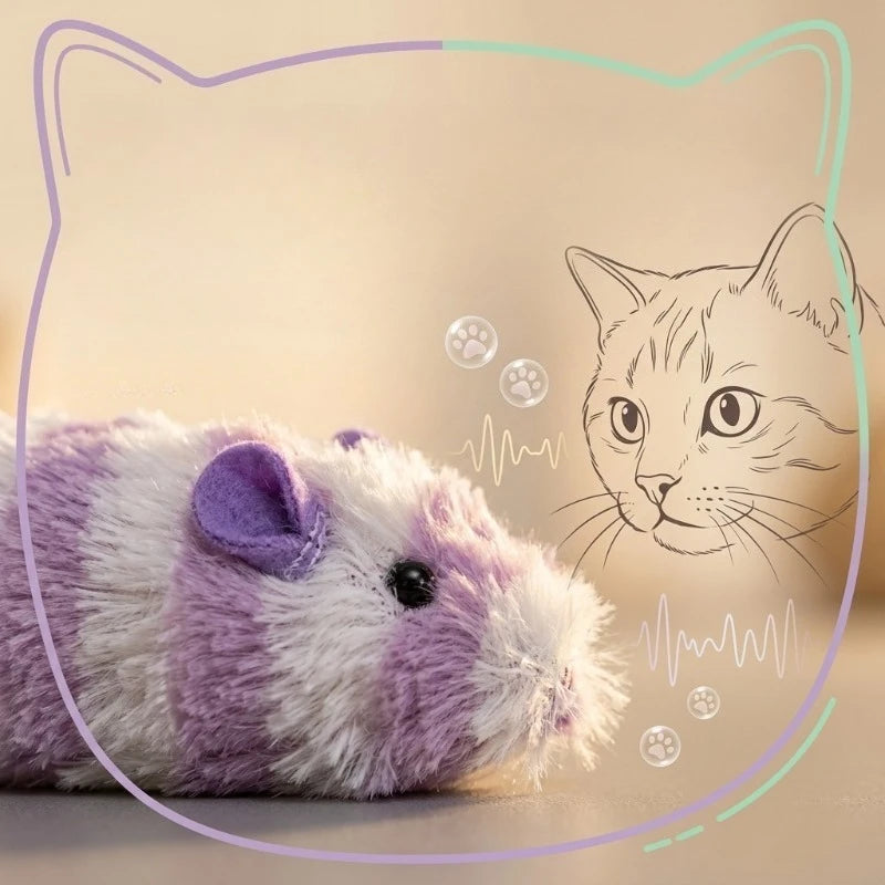 Interactive Plush Cat Toy with Squeaky Imitation Mice Bite-Resistant Playset