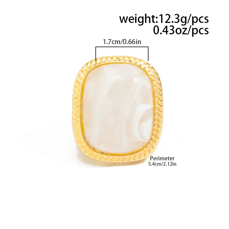 Colorful Geometric Open Rings for Women & Men - Chunky Square Jewelry