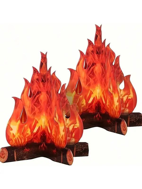 Halloween Fire Cardboard Bonfire Centerpiece - Reusable 12x11 Inch Decor