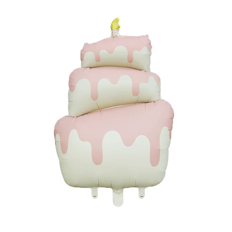 Large Birthday Cake Foil Balloons Cartoon Bear Kids Party Decorations Set