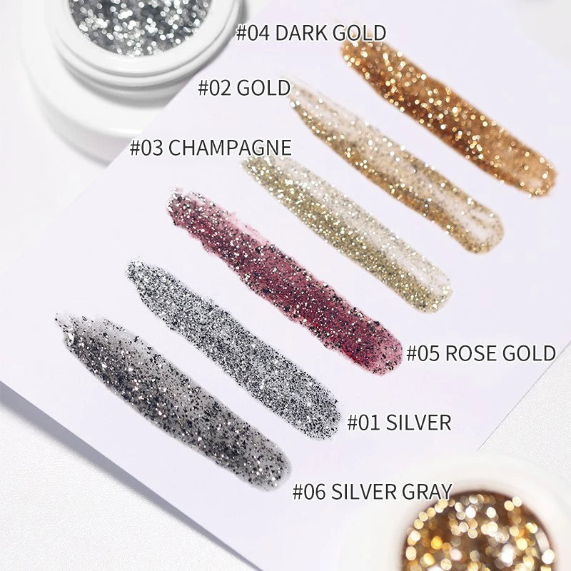 Reflective Glitter Gel Nail Polish Top Coat for Nail Art - 5ml Jar