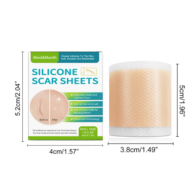 Silicone Scar Sheets 4cm x 150cm Self-Adhesive Reusable Skin Care Strips