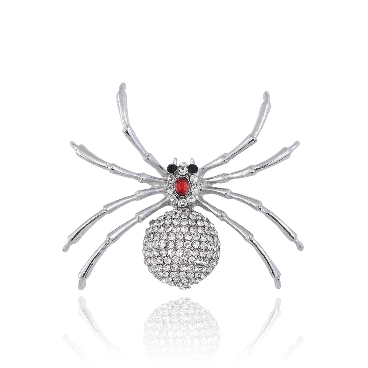 Halloween Rhinestone Spider Brooch for Women Animal Pins Party Accessories Gift