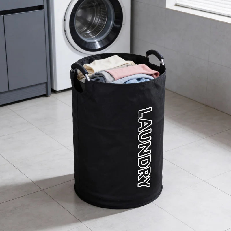 Large Capacity Folding Recycling Bin with Aluminum Handle 82L Bottle Storage Basket
