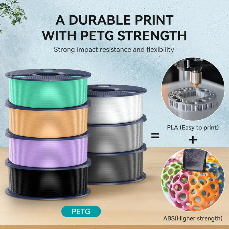 Silk PLA+ PETG 3D Printer Filament Bundle 250g Assorted Colors - Vacuum Sealed