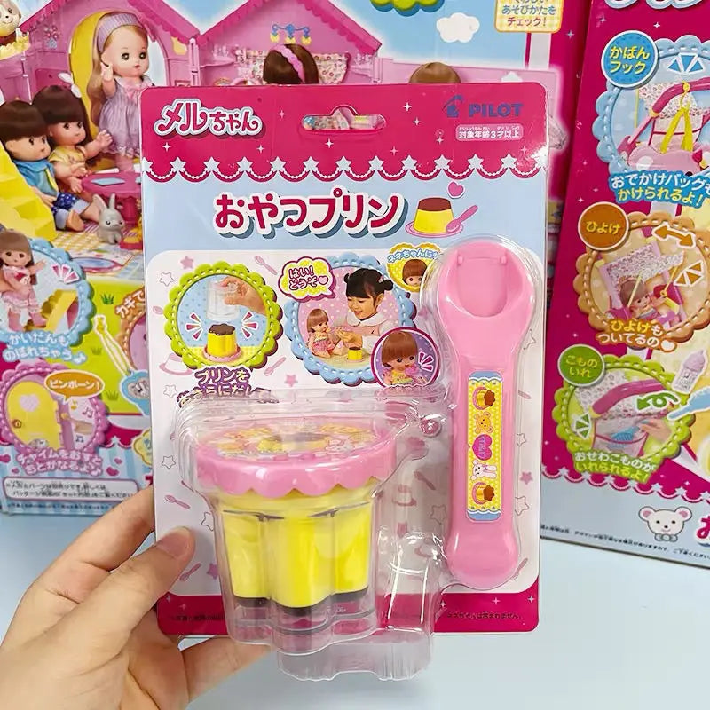 Cute Pink Jelly Strawberry Pudding Toy Set - Desktop Food Model for Kids & Decor