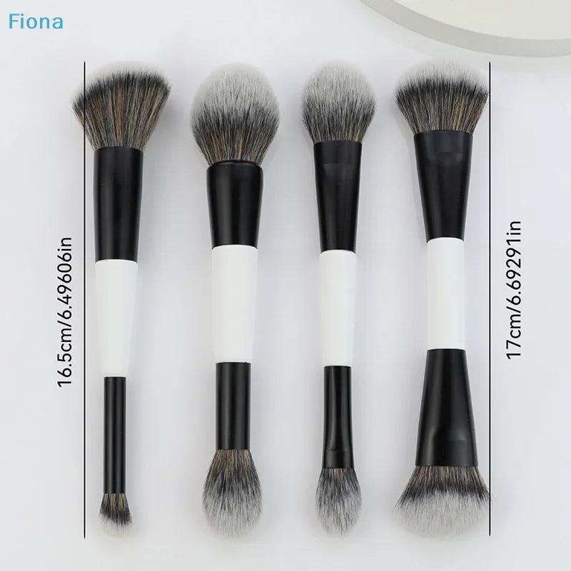 Dual-Ended Makeup Brush for Foundation, Blush, Contour, Eyeshadow & Concealer