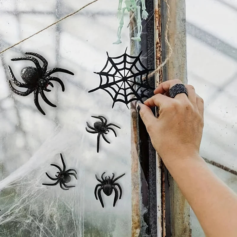 Halloween Spider Prank Props - Small Realistic Plastic Decorations Set of 10