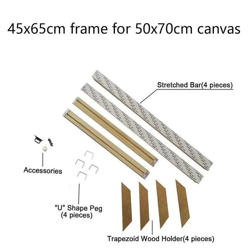 Wooden Frame for 50x70cm Canvas Wall Art - Diamond Painting & Poster Frame