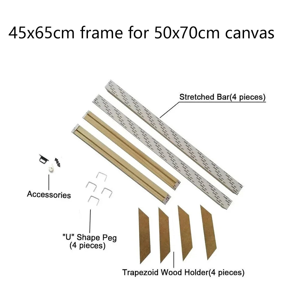 Wooden Frame for 50x70cm Canvas Wall Art - Diamond Painting & Poster Frame