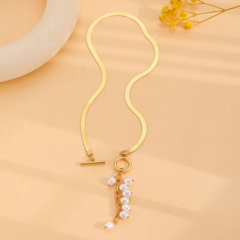 Pearl Tassel Snake Bone Necklace for Women - Personalized Party Jewelry