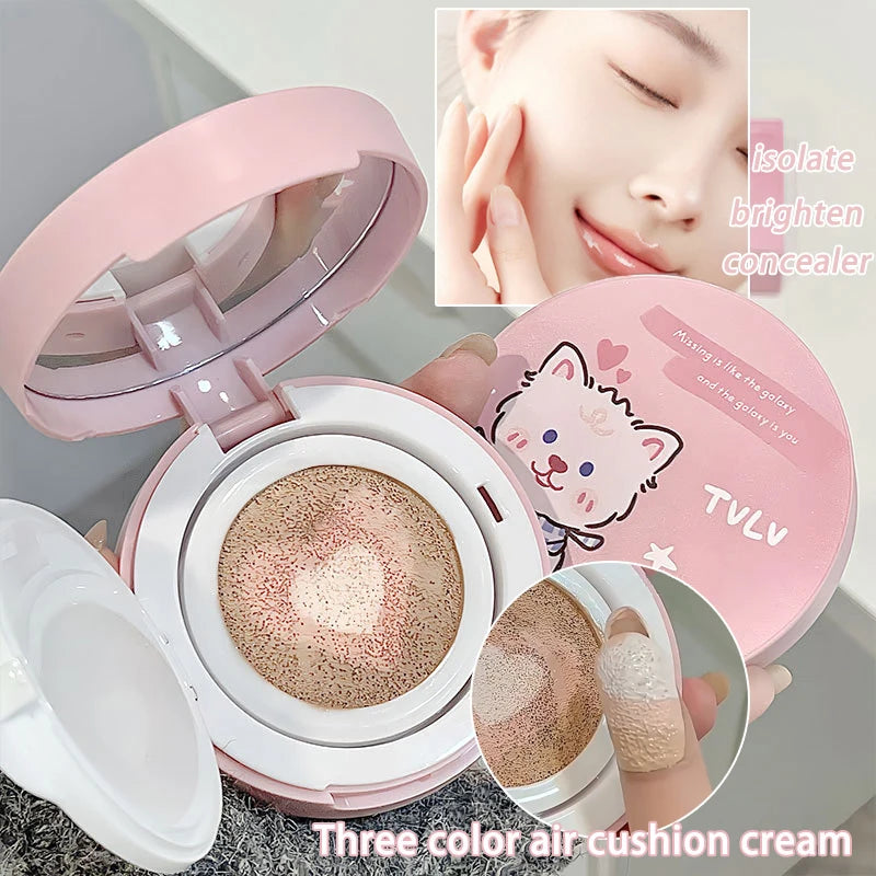 3-in-1 Air Cushion Foundation BB Cream Concealer Brightening Makeup Base - Hydrating High Coverage