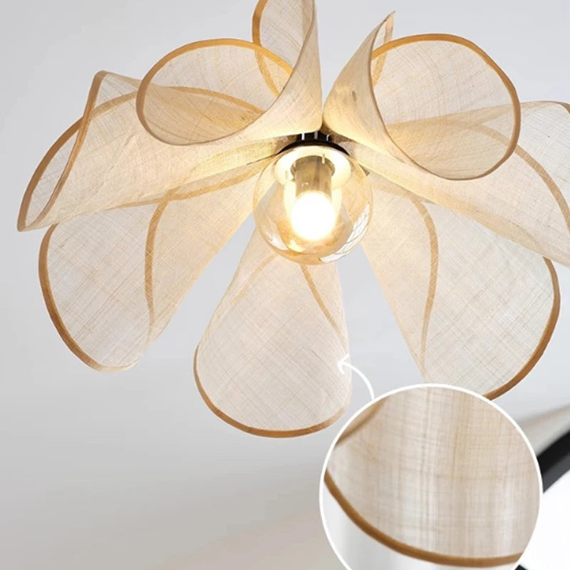 Wabi Sabi Fabric Pendant Light Ceiling Hanging Lamp Modern Chandelier for Living Room Dining Room Kitchen Home Decor