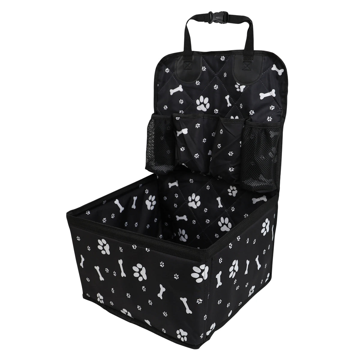 Dog Car Seat Cover with Storage Pockets Portable Travel Mat Non-Slip Safety Bag