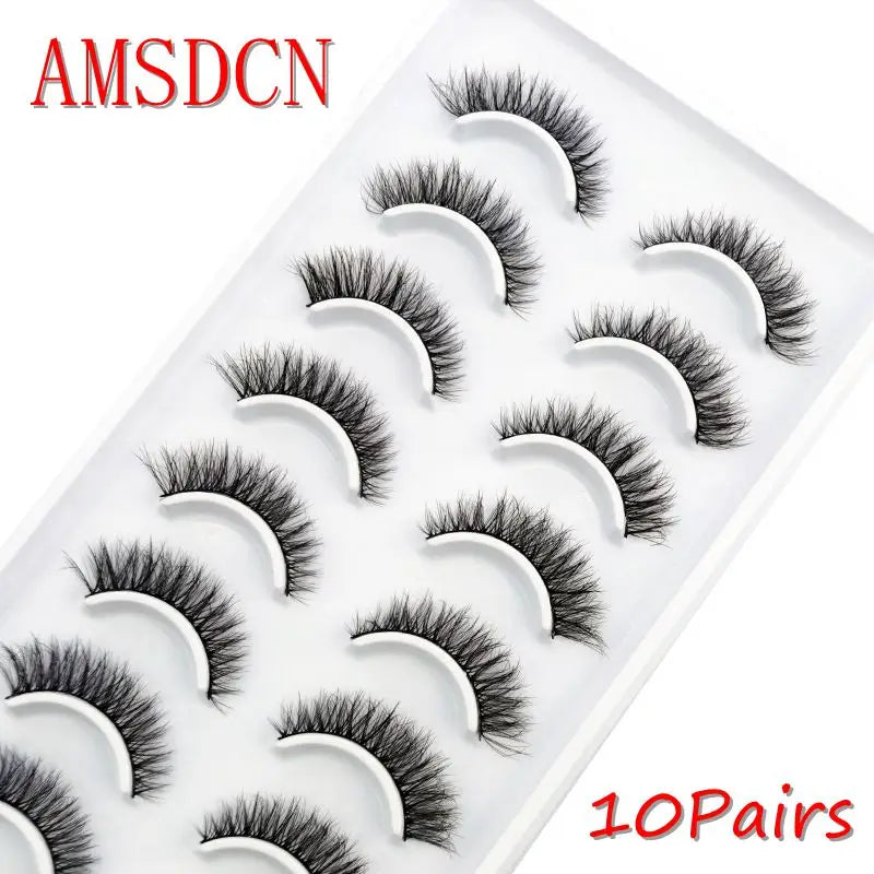 False Eyelashes 3D Natural Long Fluffy Wispy Cross Manga Style Makeup