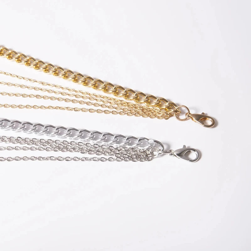 Multi Layer Waist Chain Belt for Women Hip Hop Body Jewelry Gold Silver