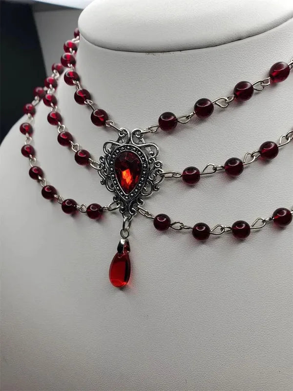 Victorian Beaded Necklace for Women Romantic Handmade Jewelry Gift