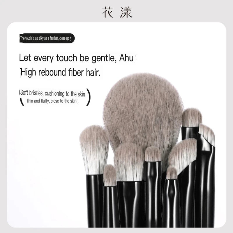 Soft Eyeshadow & Eyeliner Makeup Brush Set - Flame Round Head Smudging Tools