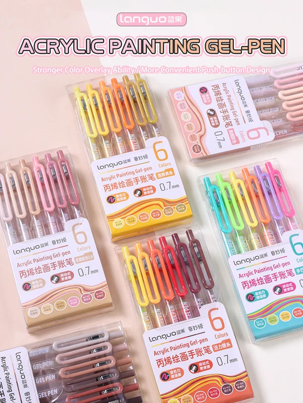 Multi-Color Acrylic Painting Gel Pen Set - 6-90 Colors for Drawing & Writing
