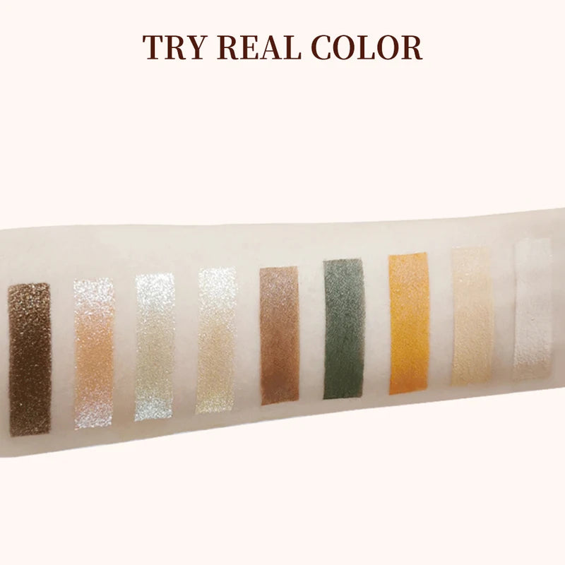9 Shade Glitter Shimmer Matte Eyeshadow Palette - Waterproof, Long-Lasting & Vegan
