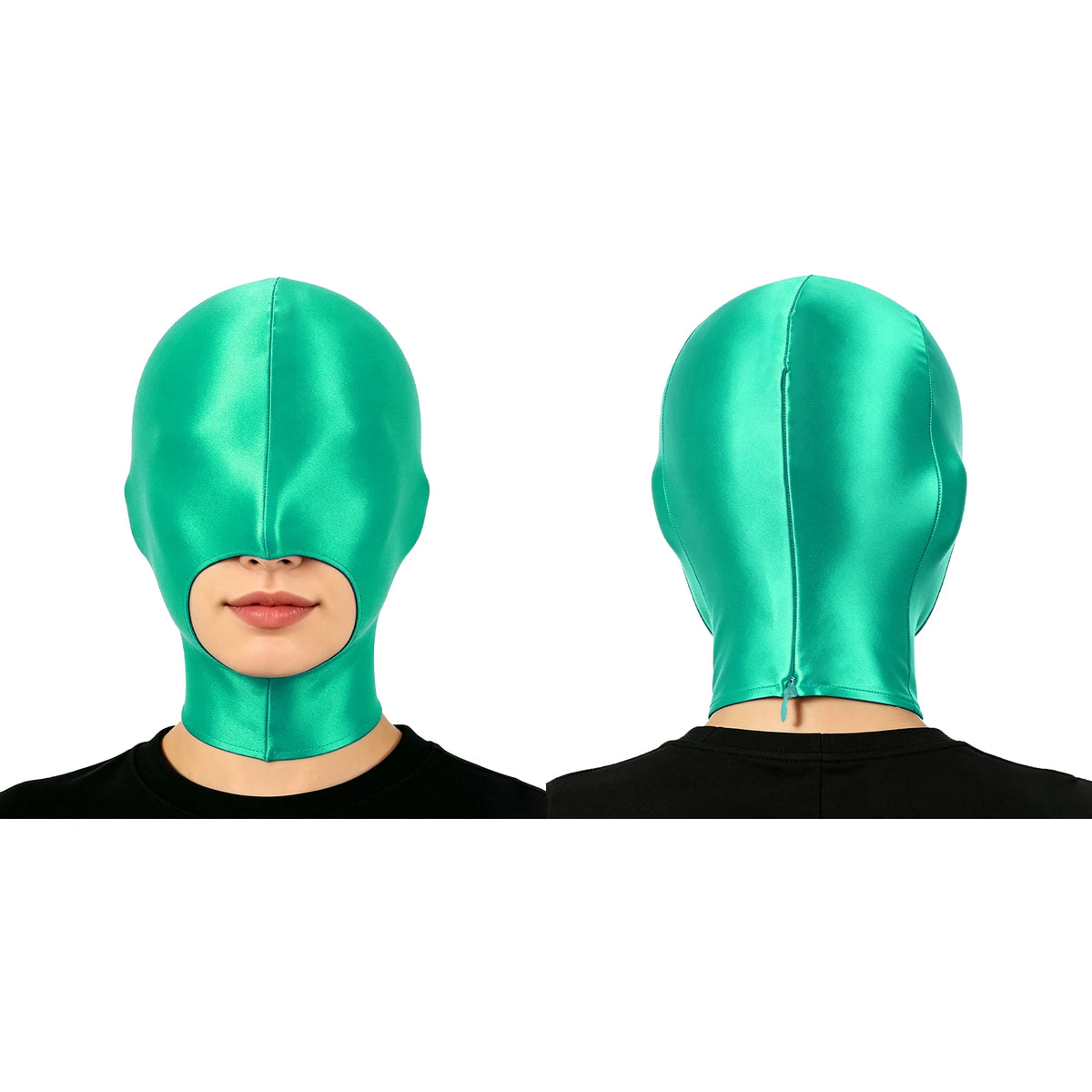 Full-Head Open Mouth Balaclava Mask with Back Zipper - Breathable Headgear for Halloween & Nightclub