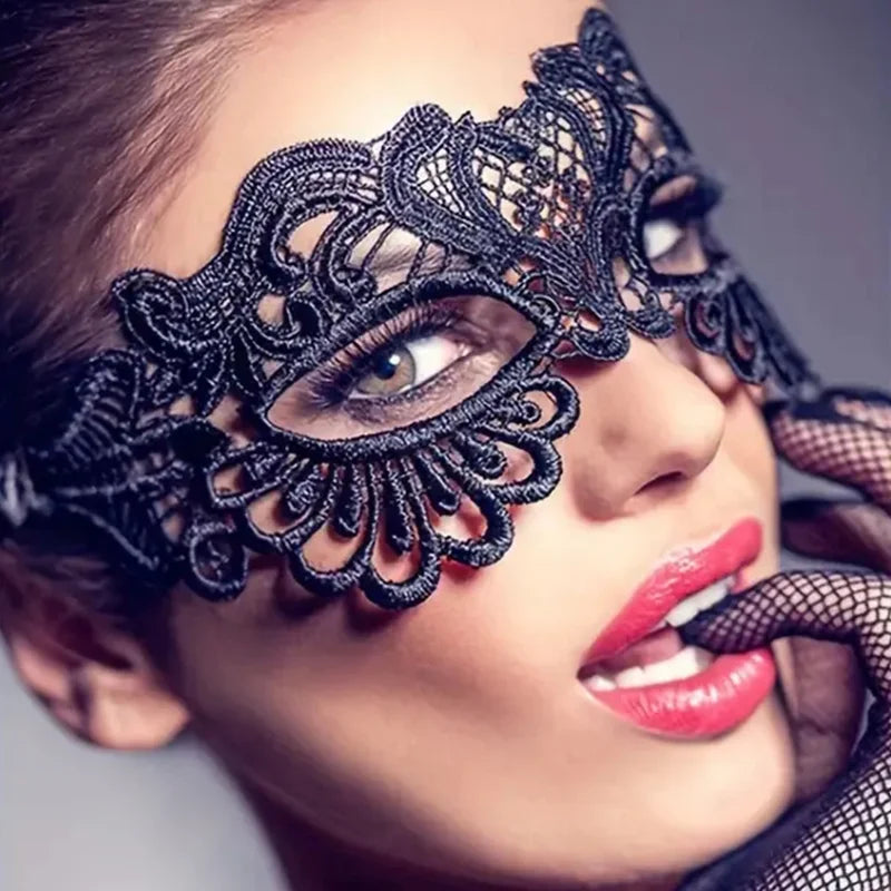Black Lace Eye Mask for Halloween Masquerade and Costume Parties