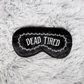 Halloween Gothic Black Satin Eye Mask with Adjustable Strap Spooky Party Accessory
