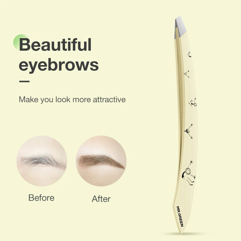 Professional Eyebrow Tweezers - Stainless Steel Fine Hair Removal Tools