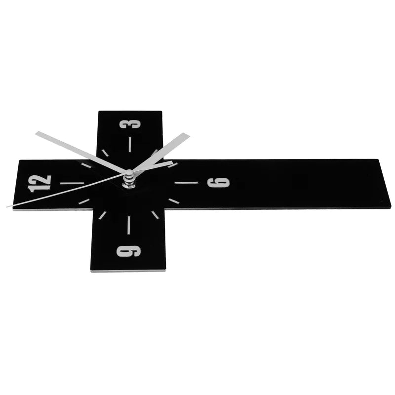Silent Acrylic Cross Wall Clock - Modern Decorative Clock for Living Room & Bedroom