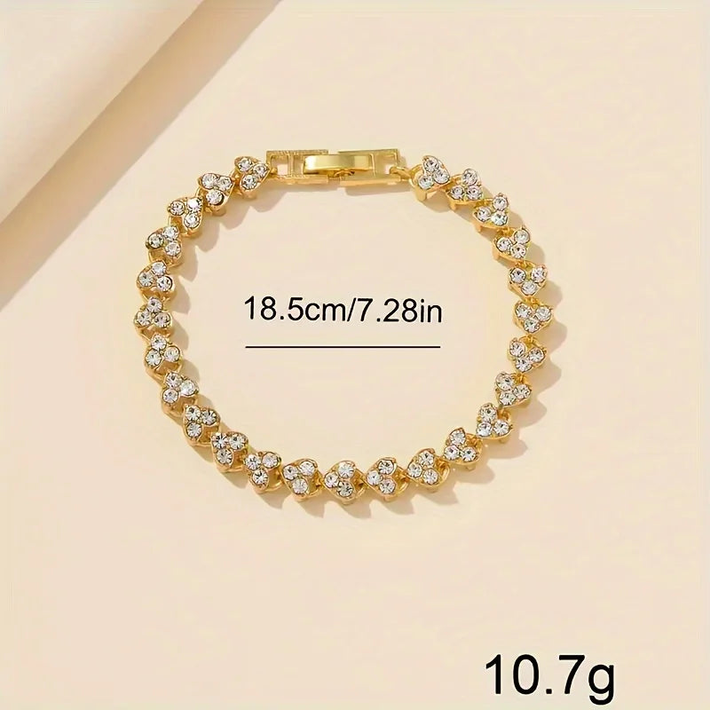 Elegant Crystal Watch with Stainless Steel Bracelet - Luxury Quartz Timepiece