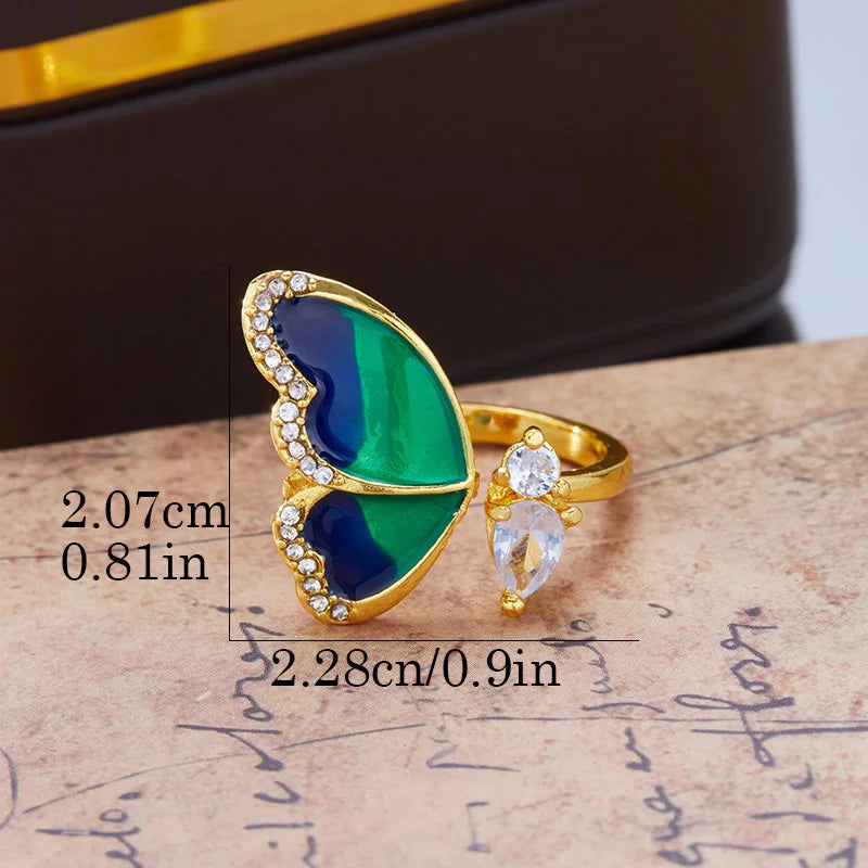Adjustable Women's Butterfly Ring - Romantic Jewelry Gift for Women