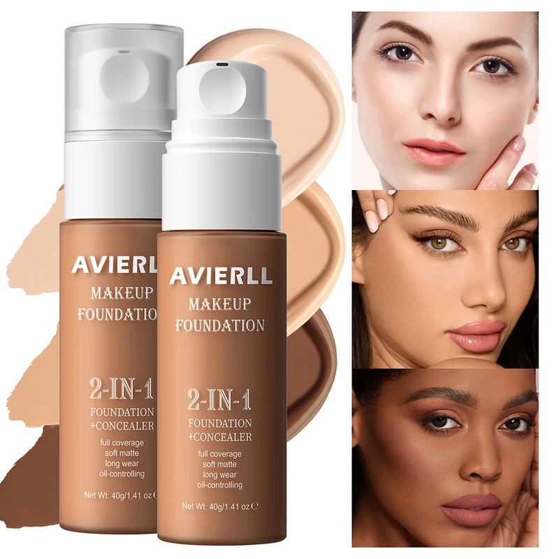 Waterproof Moisturizing Foundation & Concealer for Women - Long-Lasting Face Makeup Base