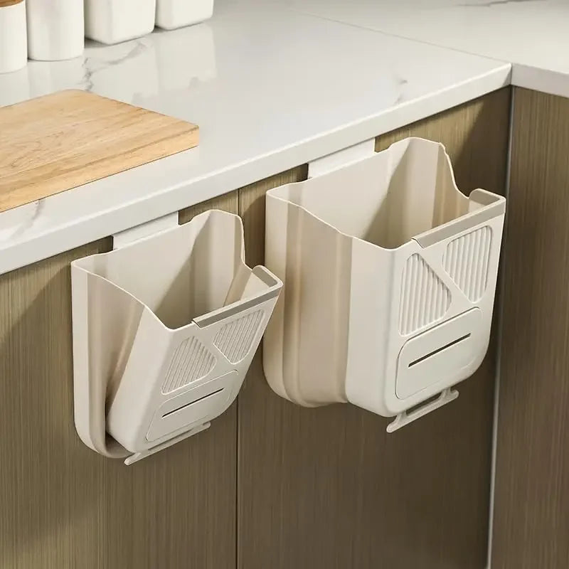 Foldable Wall-Mounted Trash Can for Kitchen and RV - Hanging Garbage Storage